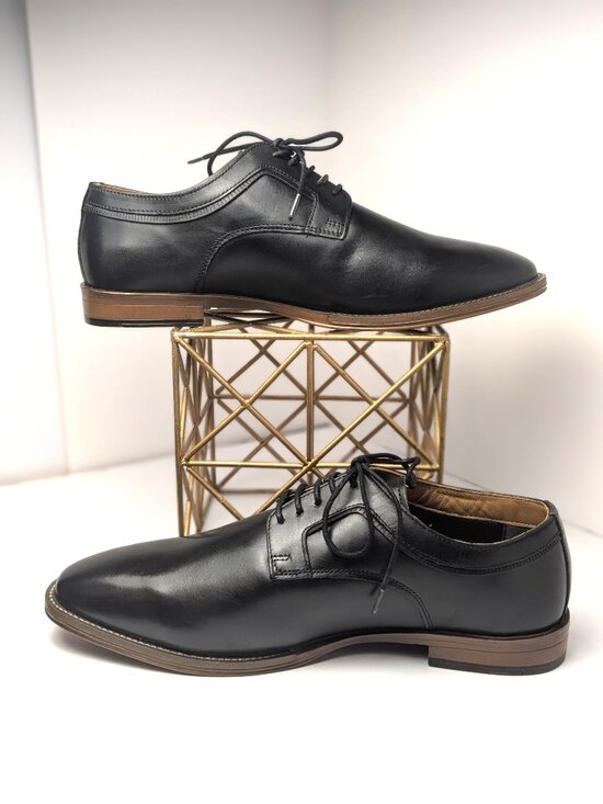 Franco Fortini Bradley Black Leather Oxford Dress Shoes Men\'s 10.5 NWOB